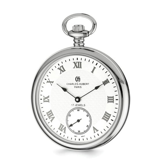 Charles Hubert Stnlss Stl Open Face White Dial Pocket Watch; for Adults and Teens
