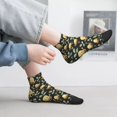 thumbnail image 2 of Rateoe Octopuses And Leaves Pattern Quarter Crew Socks,Toe Seamed Ankle Socks,Cotton Cushioned Breathable Athletic Crew Sports Socks, 2 of 7