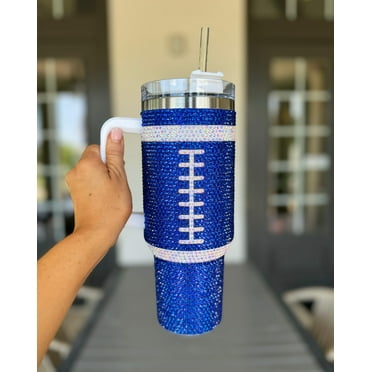 Live Love Gameday® Crystal BLUE "Team Spirit" FOOTBALL 40 Oz. Tumbler