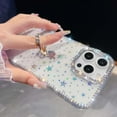 thumbnail image 2 of Designed for iPhone 16e Glitter Phone Case,Luxury Diamond Frame&Lens Ring,with 360°Rotation Diamond Ring Kickstand,Women Girls Shiny Shockproof Anti-fall Sturdy Phone Case,Star, 2 of 11