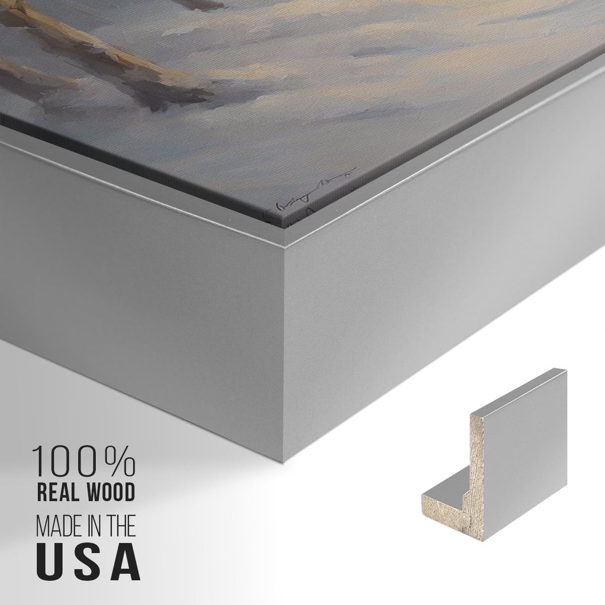 Vintage Landscape-CXCI By Wexford Home Framed in Silver Wood Gallery Wrapped Canvas 27 in. x 41 in.