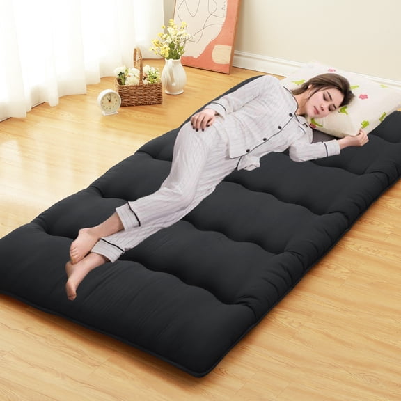 Rugerasy Japanese Floor Futon Mattress, Folding Futon Mattress Sleeping Mattress Pad, Tatami Mat, Roll Up Camping Mattress