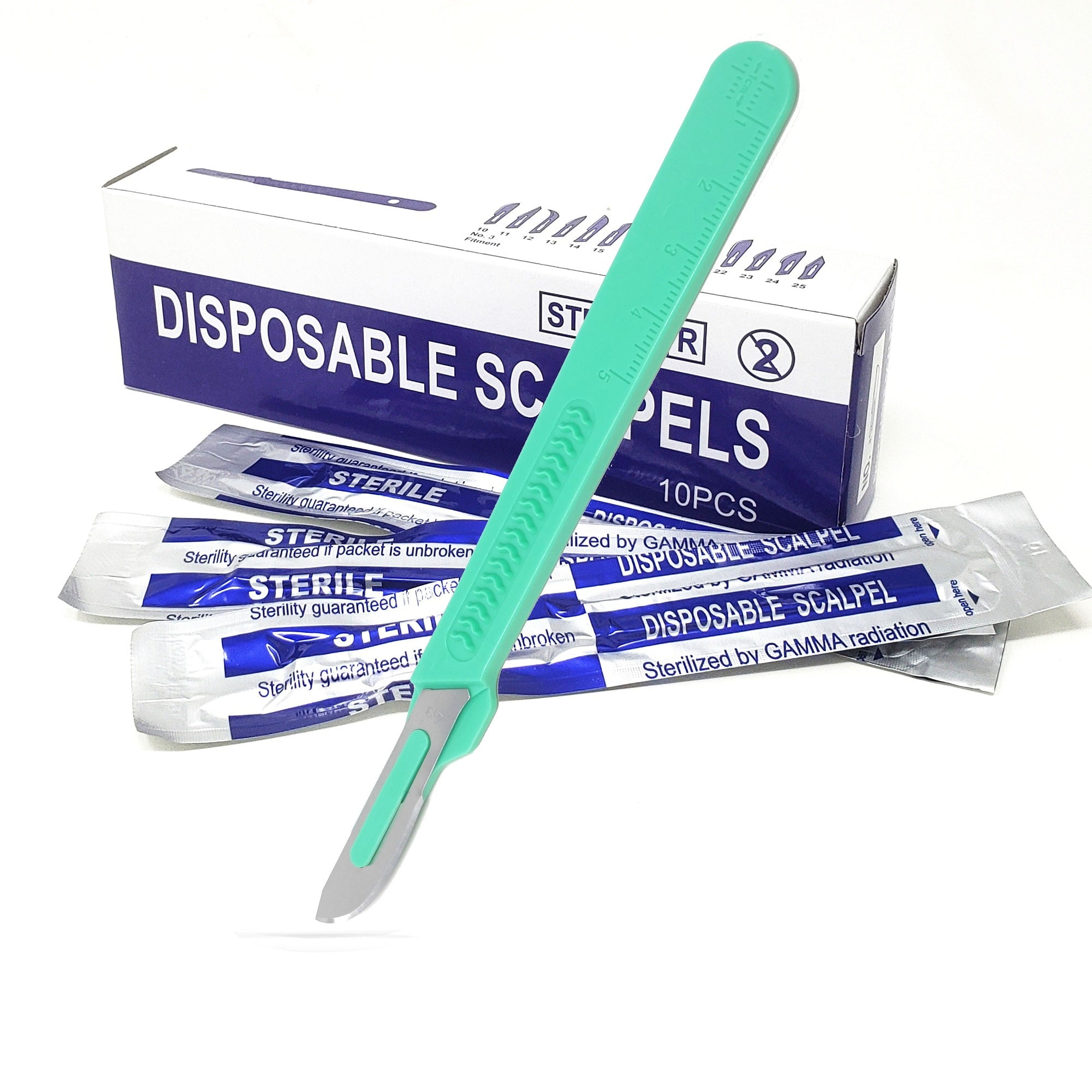 Disposable Scalpels 20, 10/bx Carbon Steel Blades, Plastic Handle