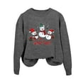 thumbnail image 4 of Fiaer Snowman Womens Sweatshirts Christmas Crew Neck Long Sleeve Pullover Plus Size Baggy Fashion Cozy Holiday Tops Dark Gray L, 4 of 4
