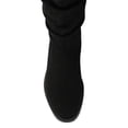 thumbnail image 3 of YDN Women's Chunky Low Heel Lace Up Knee High Boots Side Zipper Round Closed Toe Flat Long Booties Daily Walking Casual Shoes Size 9 Black, 3 of 5