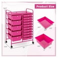 thumbnail image 3 of Rolling Cart with 15 Drawers, Rolling Drawer Organizer Cart w/Lockable Wheels, Removable & 2-Sized Storage Drawers, Art Cart for School Home Art Supplies File Scrapbook, 3 of 8