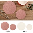 thumbnail image 3 of SKYSONIC Light Pink Glittering Trivet Round Hot Pads, Set of 2 Pot Holder Heat Resistant Trivets Cotton Thread Weave Mats for Kitchen Counter Hot Dishes Pot Teapot Table Decor, 3 of 7