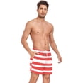 thumbnail image 4 of ALAZA Men's Swim Trunks Beach Shorts Red and White Stripes Lightweight Athletic Bathing Suits XL, 4 of 9