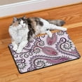 thumbnail image 2 of Vintage Abstract Pet Food Pad - Artistic Paisley Art, Non-Slip Absorbent Bowl Mat, 2 of 5