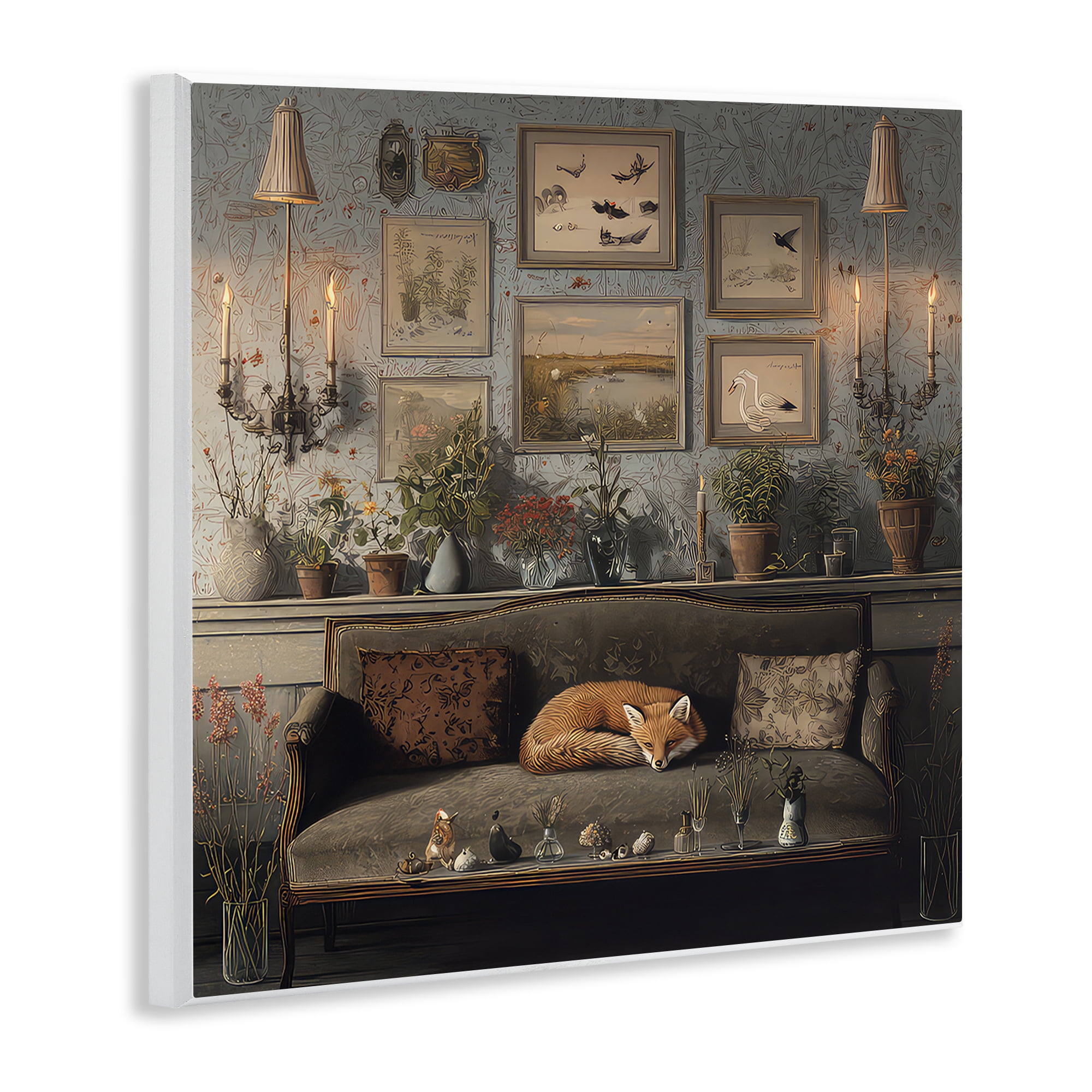 Stupell Industries Fox on Antique Sofa Wall Plaque Art, design by The Wands Want