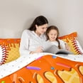 thumbnail image 5 of Homewish Baseball Game Queen Comforter Set,Orange Ice Cream Bedding Sets,Sport Theme Bedding Comforter Set For Kids,Breathable Home Decor Reversible,3 Pieces, 5 of 8