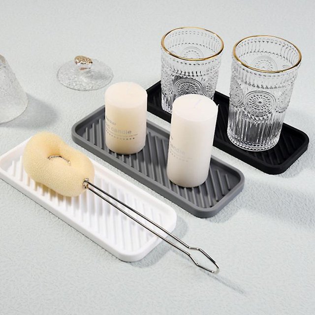 Bandeja de drenaje de silicona Plato de cocina Estera de secado Fregadero Estante de almacenamiento LingWen 9024715621795