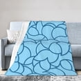thumbnail image 1 of Blue Abstract Curve Blanket, Fluffy Soft Cozy Blanket Flannel Plush Microfiber Couch Throw, Bedding, 60"x50", 1 of 7