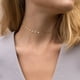 thumbnail image 2 of Collar de acero inoxidable para mujer, cadena de clavícula sencilla y afilada, cadena de cuello de acero de titanio chapada en oro, joyería, 2 of 6
