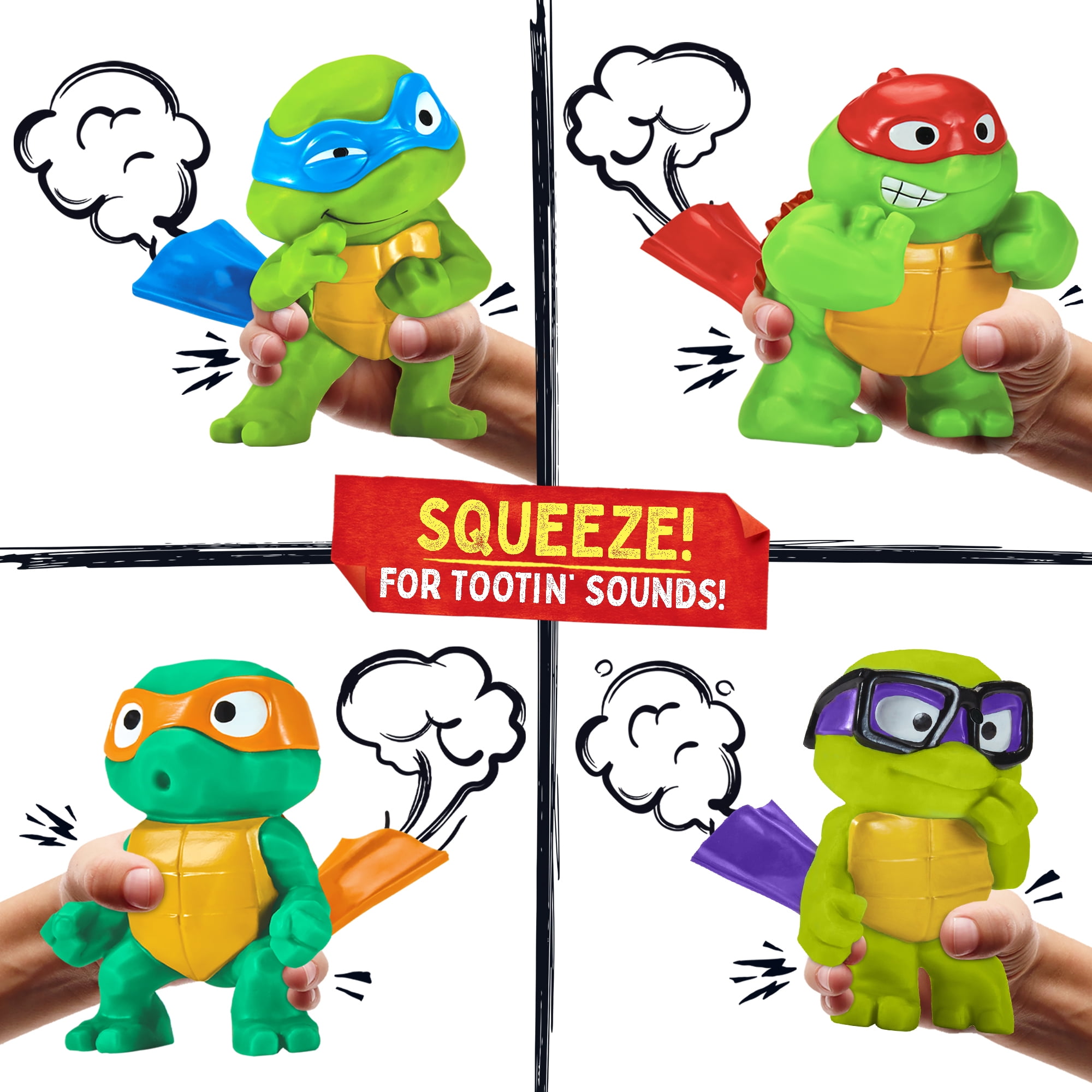 TMNT Tootin' Tot Turtles Soft Bundle includes one of each of the