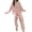 Light Pink One Size, variant on 2 Pcs/Set Unisex Winter Pajamas Set Round Neck Solid Color Thickened Coral Fleece Homewear Top Pants Set Loose Loungewear Lady Nightwear Set