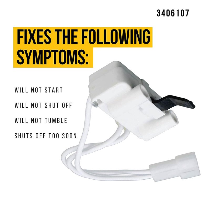WP3406107 Whirlpool & Kenmore Dryer Door Safety Switch, Compatible
