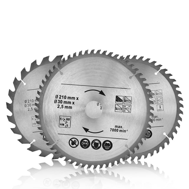 Hoja de sierra circular de 210 mm, 24, 48T, 60T, disco de sierra TCT, diámetro interior de 30 mm