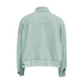 thumbnail image 4 of Light Jackets for Women Summer, Yigetop Women Knit Cropped Long Sleeve Collared Button Down Pockets Thermal Jacket Coat Womens Jackets Dressy Casual Green XL, 4 of 4