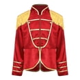 thumbnail image 6 of Aislor Girls Royal Guard Drummer Marching Band Long Sleeve Fringe Tassel Epaulets Outwear Jacket Coat Red 6, 6 of 7
