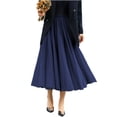 thumbnail image 3 of Tulle Skirts for Women Pleated Layered Tutu Skirt Ladies Elegant Flowy Long Skirts Casual Pleated a-Line Maxi Skirt High Waisted Flowy Skirts Elegantes Bridesmaid Wedding Midi Skirt Dark Blue M, 3 of 6