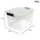 thumbnail image 3 of Caja de Almacenamiento Apilable, Pack de 2, para Organizador Armario, Juguetes, Ropa, con Broche y Tapa Duradera, 29 Litros de Capacidad, Plástico Libre de , Transparente, 3 of 6
