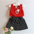thumbnail image 2 of Minnieouse 2 uds. Conjunto de verano para niña, chaleco de gasa, de lunares con lazo, camiseta para bebé y niño conjuntos de ropa Rojo 100cm Minnieouse AP003188-01, 2 of 6