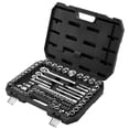 thumbnail image 2 of Socket and Ratchet Set, 86 Pc - 3/8, 1/4, 1/2 Inch Drive SAE and Metric Tool Kit with Ratchet Wrench, Extensions, Case - CR-V Alloy for Auto Mechanics, 2 of 9