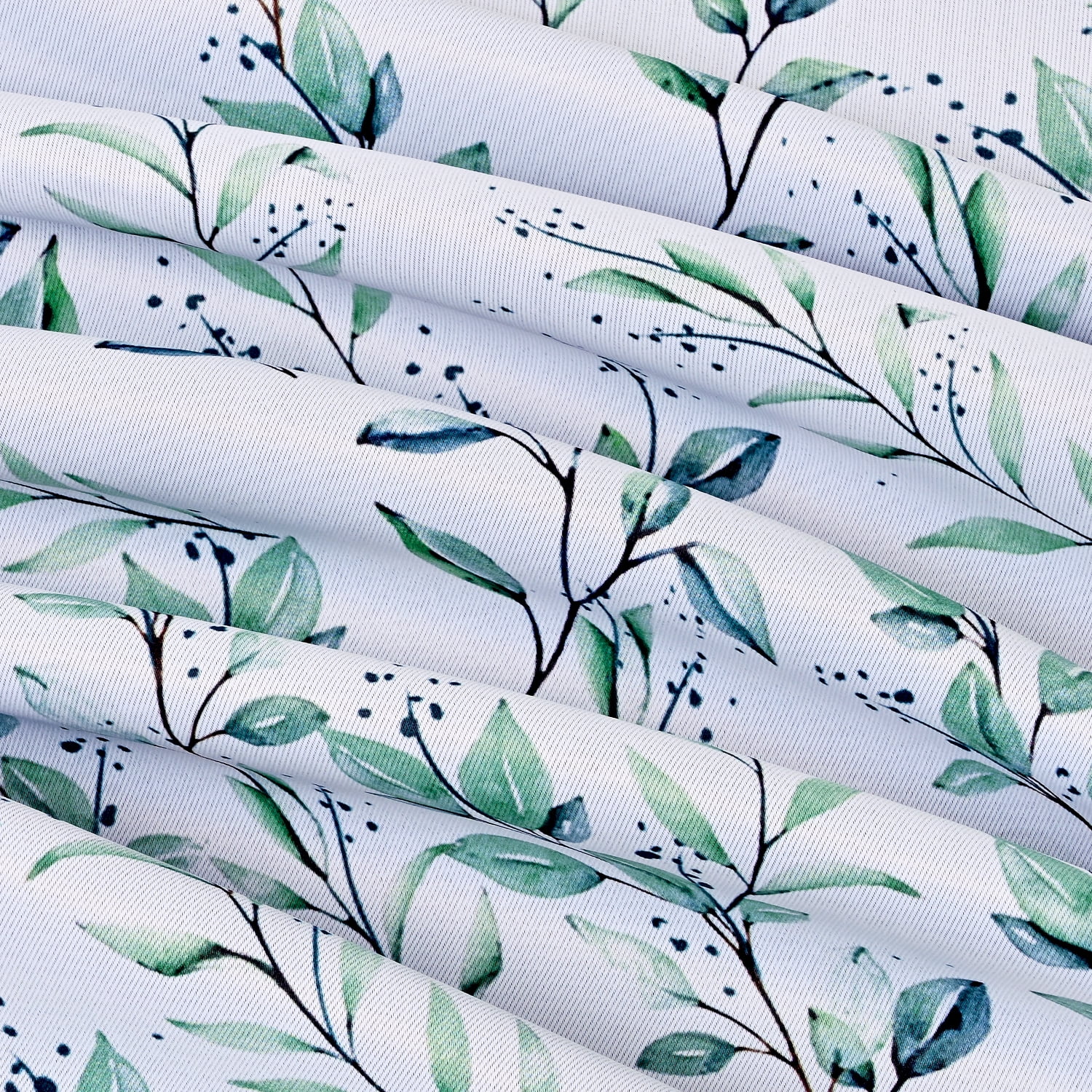 Alishomtll Blackout Curtains Green Leaf Printed Thermal Insulated Window Drapes for Bedroom Living Room 84 Inches Long,52" Wide, 2 Panels