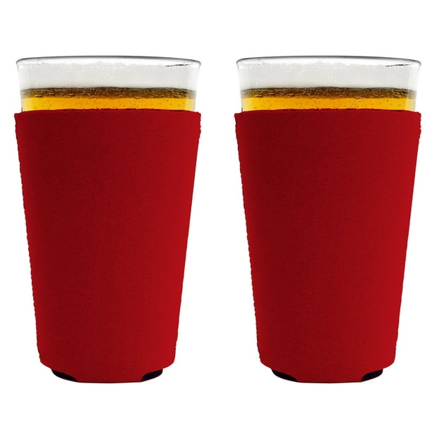 Blank Neoprene Pint Glass Coolie (2 Pack, Red)