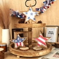 thumbnail image 3 of 4th of July Decorations Wooden Stars, Patriotic Memorial Day Star Tiered Tray Decor Set of 3, Fourth of July Red White Blue Decoration for Home Office Table Shelf, 3 of 7