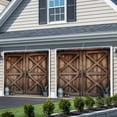 thumbnail image 3 of Retro Brown Door Garage Door Cover Banner 7 x 8 FT, Country Vintage Wooden Door Garage Door Curtains Backdrop with Grommets for Indoor Outdoor Wall Party Porch Yard Decorations Background, 3 of 9