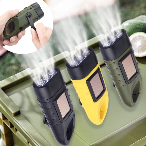 Jacenvly Father'S Day Gifts Solar Power Hand Power Generation Flashlight Home Mini Portable Outdoor Led Light Source Lamp Camping Flashlight Abs Key Chain Design Easy To Carry