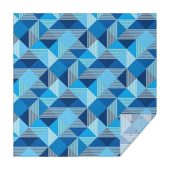 Blue Geometric Pattern Square Tablecloth,Waterproof Square Table Cover,Wipeable Spillproof Washable Table Cover for Home Kitchen Party Decor 42"X42"(107x107cm)