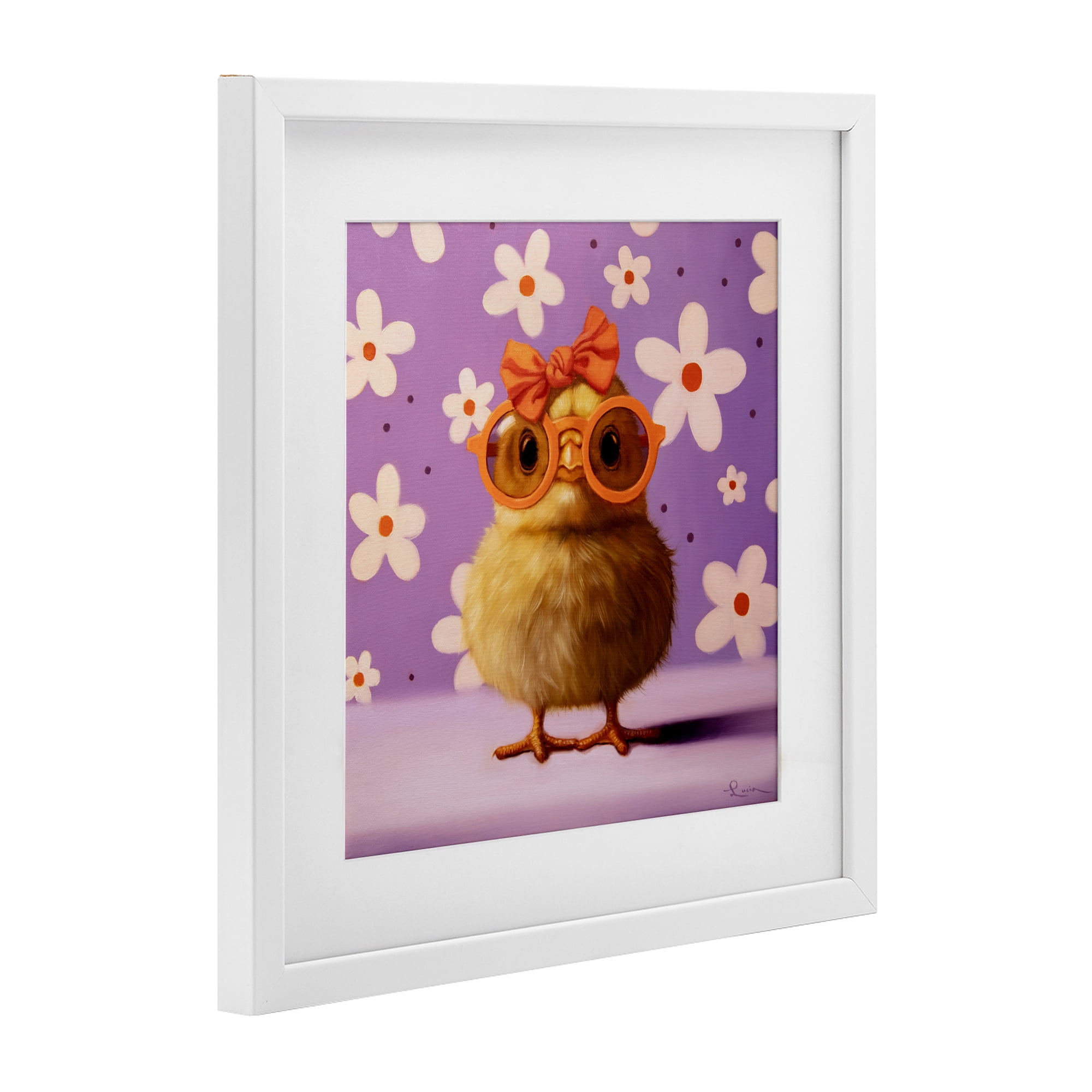 Stupell Industries Bow Peep Groovy Chick White Framed Print Under Glass, design by Lucia Heffernan