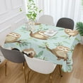 thumbnail image 3 of WOBOGO Cute Sloth Sitting on Tree Pattern Square Tablecloth 60×120in Polyester Fabric Tablecloth Washable Dust Resistant Wrinkle Resistant, 3 of 9