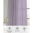 thumbnail image 6 of Purple Solid Color Sheer Curtains 54 Inch Length 2 Panels Set for Living Room/Bedroom, Aesthetics Contemporary Luxury Kitchen Curtains Grommet Semi-Sheer Curtains Drapes Window Treatments 42"x54"x2, 6 of 7