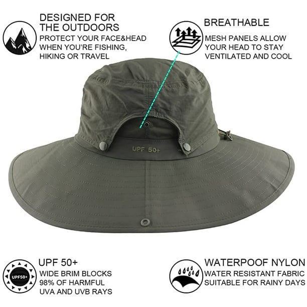 Sun Hats for Men with UPF 50+ UV Protection Wide Brim Waterproof Breathable