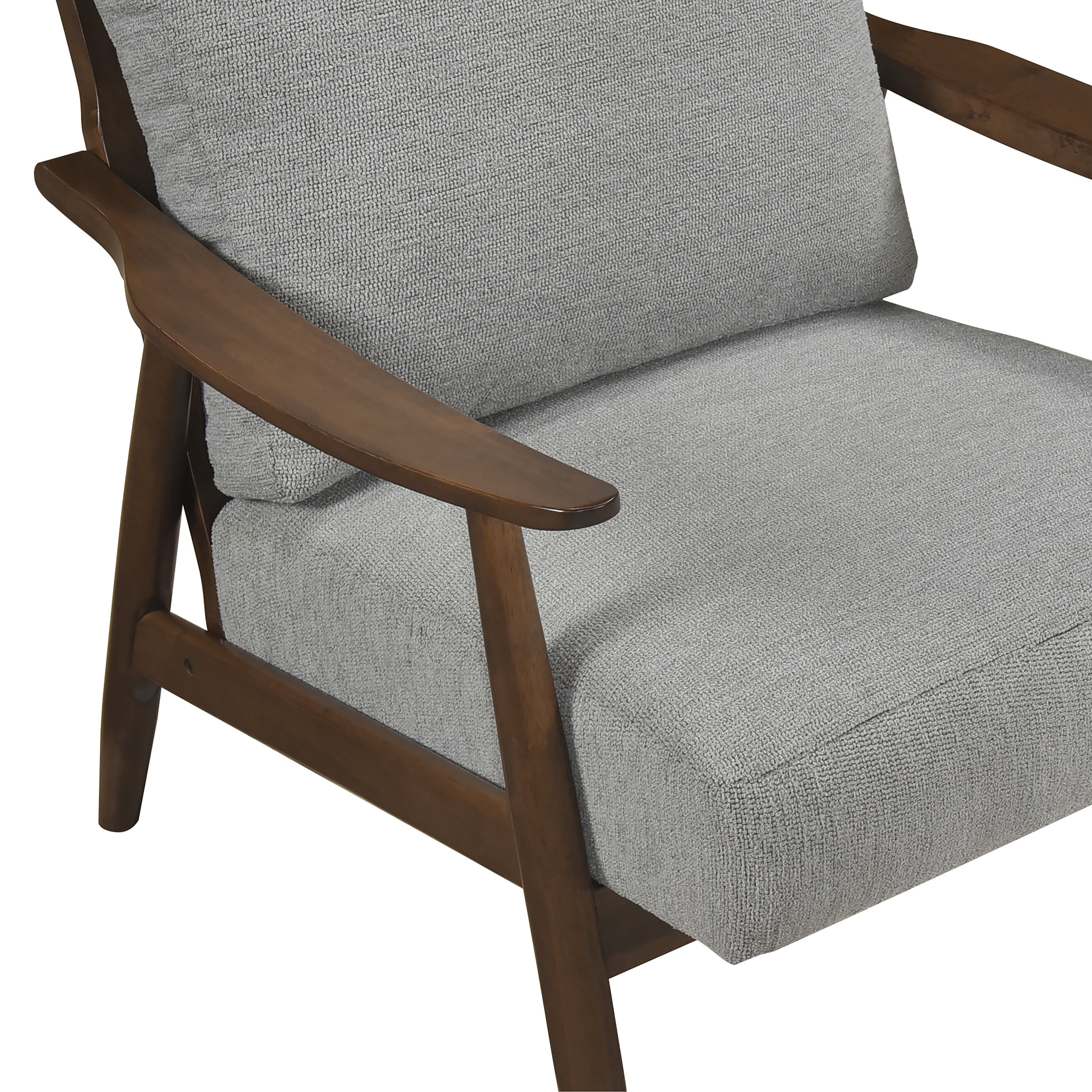 OakvillePark Bellharbor Chenille Accent Chair, Gray and Brown Wood