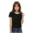 thumbnail image 6 of Summer Tops Size 3-14 Years for Children Boys and Girls Short Sleeve Crew Neck Solid Color Summer Saving Clerance Kids' Sports Fast-Drying Breathable Tops Black, 6 of 9