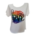 thumbnail image 2 of Loose Crew Neck Heart Printed TShirt Short Sleeve Blouse Women Casual Plus Size Top White XL, 2 of 3