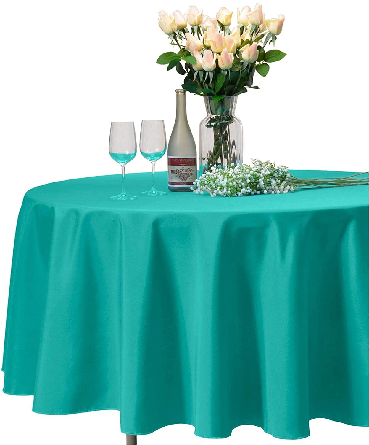 57"-120'' Round Satin Tablecloth Wedding Party Dining Catering Table Cloths 