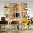 thumbnail image 4 of 4 Panel 5.6 Ft Tall Partition Wood Room Divider, Wood Folding Room Divider Screens, Panel Divider&Room Dividers, Room Dividers and Folding Privacy Screens with Shelves(4 Panel,Natural), 4 of 7
