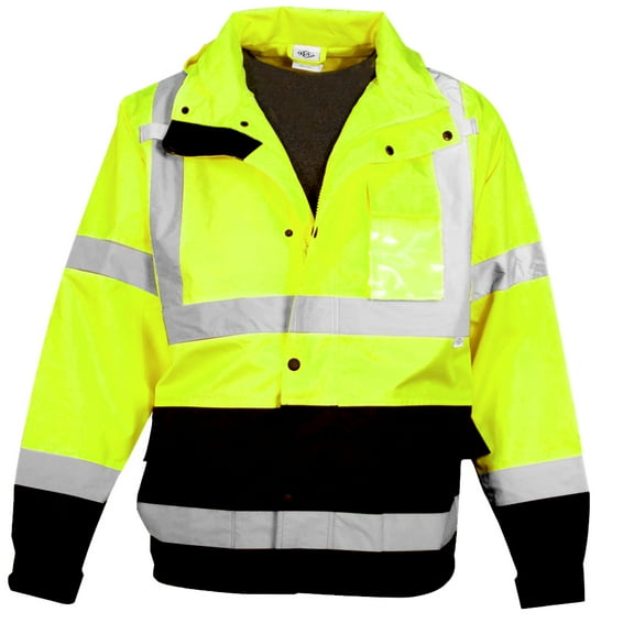 Dicke Hi-Viz Rain Jacket, Yellow/Black - LG