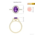 thumbnail image 4 of ANGARA Natural Oval 1.6 ct Amethyst Halo Ring with Diamond Accents in 14K Yellow Gold for Women (Size-9x7mm) | February Birthstone, Anniversary, Jewelry Gift for Women | Natural Amethyst Ring, 4 of 8