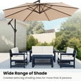 thumbnail image 5 of JUSTLET 10' Outdoor Hanging Offset Cantilever Umbrella for Patio(No Base), Beige, 5 of 10
