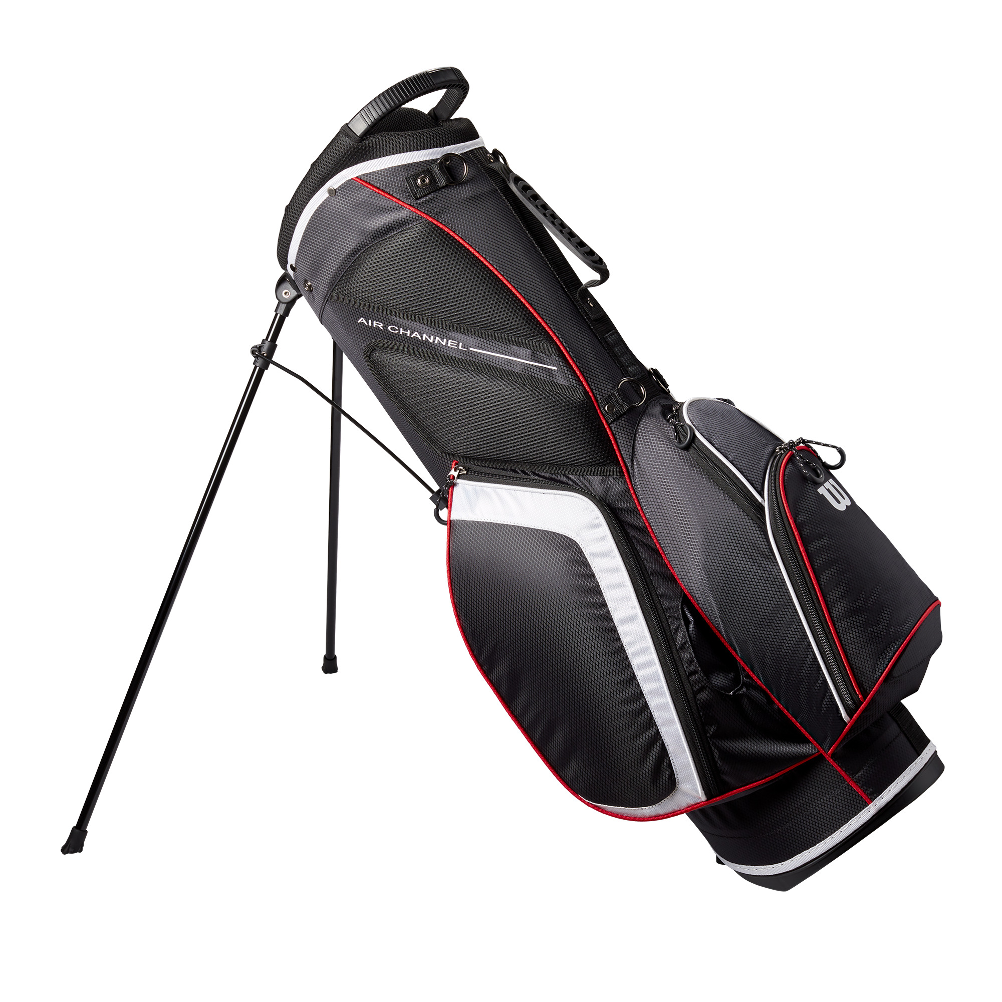 Wilson Stand Golf Bag, 6 Way Divider, Black/White/Red - image 3 of 6