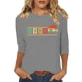 thumbnail image 2 of Roncen Vintage 1976 Classic Print 3/4 Sleeve T-Shirt Retro 50th Birthday Gift Shirt 50rd for Women Letter Print Birthday Party Casual Tee Tops, 2 of 4