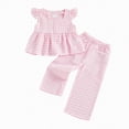 thumbnail image 4 of TOWED22 Infant Baby Girl Clothes 2pcs Outfits Sleeveless Gingham Print Halter Tops Elastic Long Pants(Red,4-5 Y), 4 of 4