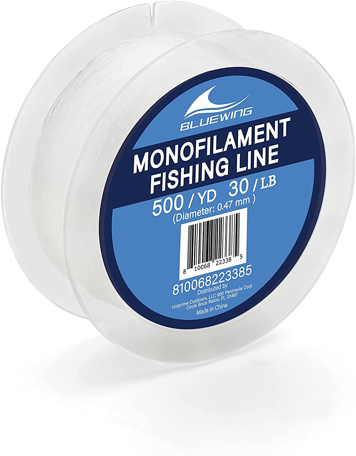 BLUEWING Monofilament Fishing Line Clear Invisible Thin Diameter Fishing  String Mono Fishing Line, Dia.0.47mm*500YD*30LB